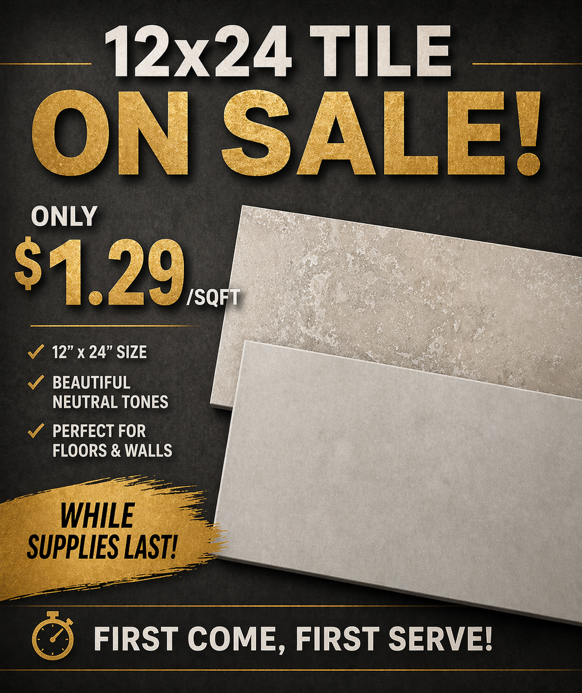 CLEARANCE TILE: 12x24 Rapolano Beige