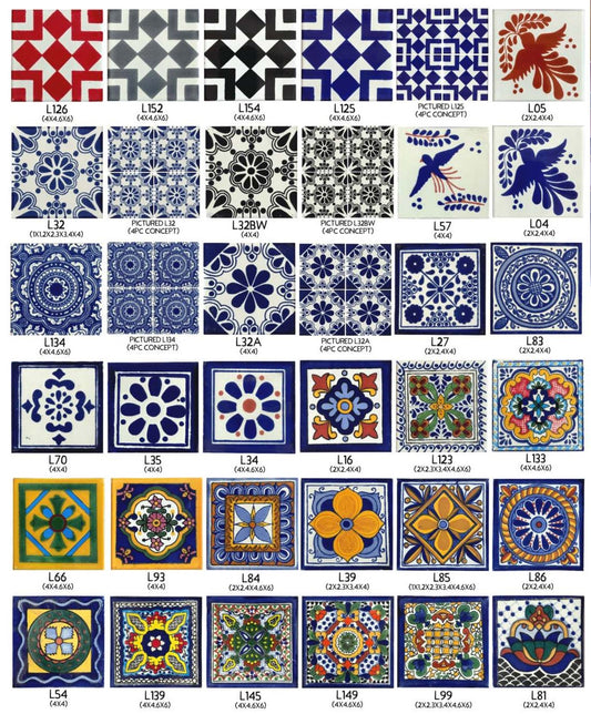 Traditional Mexican Talavera Tiles : Page 4 (4X4)